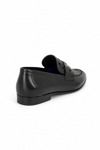 John Richmond 14025 Calf-Skin Leather Perforated Slip-On Loafer (JR1012)-AmbrogioShoes