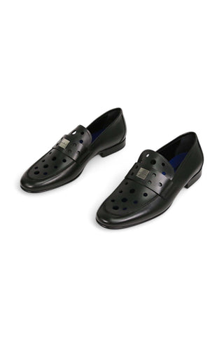 John Richmond 14025 Calf-Skin Leather Perforated Slip-On Loafer (JR1012)-AmbrogioShoes