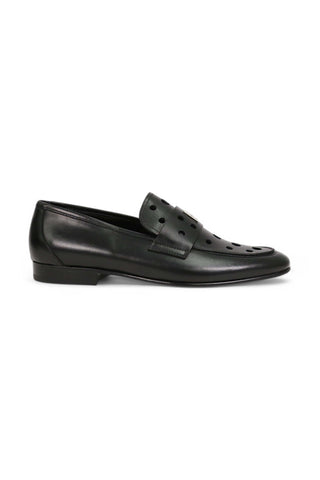 John Richmond 14025 Calf-Skin Leather Perforated Slip-On Loafer (JR1012)-AmbrogioShoes