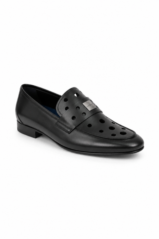 John Richmond 14025 Leather Perforated Slip-On Loafer (JR1012)