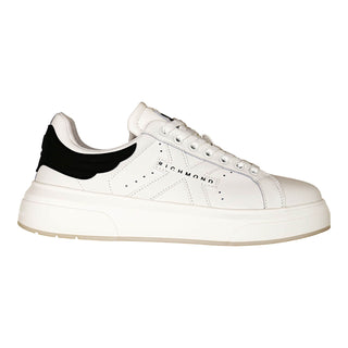 John Richmond 22203/CP Men's Shoes White Calf-Skin Leather Casual Sneakers (JR1002)-AmbrogioShoes