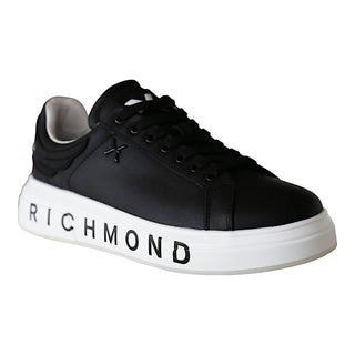 John Richmond 22204/CP Black Calf-Skin Leather Casual Sneakers (JR1000)-AmbrogioShoes