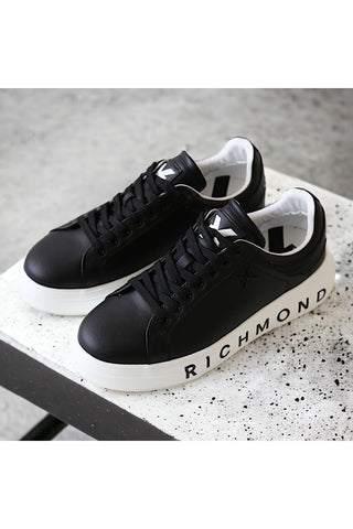 John Richmond 22204/CP Black Leather Casual Sneakers (JR1000)