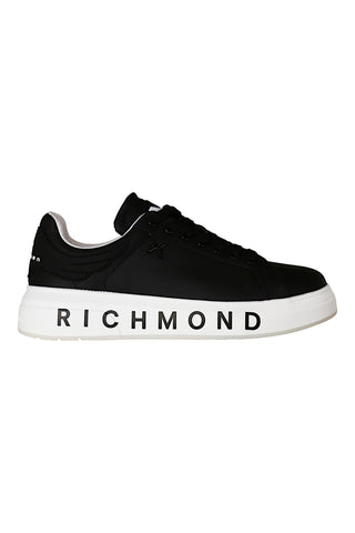 John Richmond 22204/CP Black Leather Casual Sneakers (JR1000)-Dellamoda
