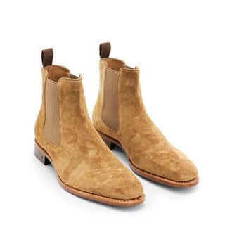 John Varvatos Amsterdam Mushroom Brown Suede Chelsea Boots (JV1002)-AmbrogioShoes