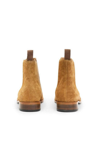 John Varvatos Amsterdam Mushroom Brown Suede Chelsea Boots (JV1002)-Dellamoda