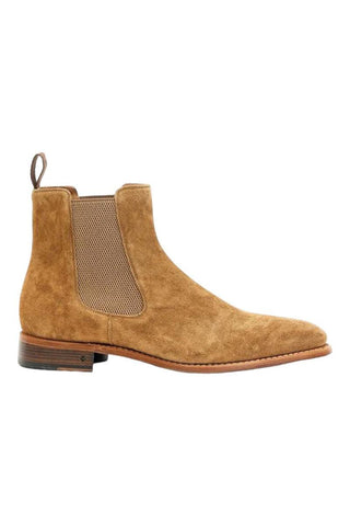 John Varvatos Amsterdam Mushroom Brown Suede Chelsea Boots (JV1002)-Dellamoda