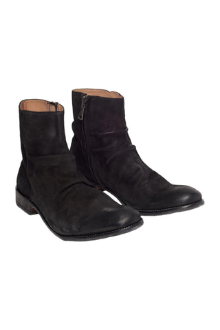 John Varvatos Morrison Black Suede Sheep Leather Sharpei Boots (JV1004)-Dellamoda