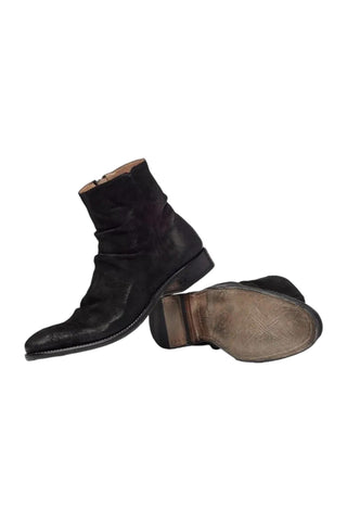 John Varvatos Morrison Black Suede Sheep Leather Sharpei Boots (JV1004)-Dellamoda
