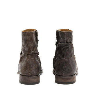 John Varvatos Morrison Lead Brown Stamped Sheep Leather Sharpei Boots (JV1005)-AmbrogioShoes