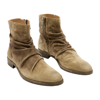 John Varvatos Morrison TeakWood Brown Suede Sheep Leather Sharpei Boots (JV1003)-AmbrogioShoes