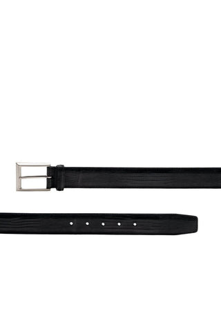 Magnanni 1166 Men's Black Tejulington Lizard Belt (MAGB1044)