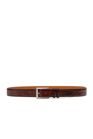 Magnanni 1166 Men's Cognac Tejulington Lizard Belt (MAGB1045)
