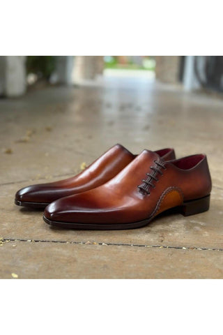 Magnanni 15024 Abrahan Cognac Leather Whole-Cut Oxfords (MAGS1135)