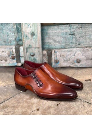 Magnanni 15024 Abrahan Cognac Leather Whole-Cut Oxfords (MAGS1135)