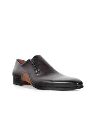 Magnanni 15024 Abrahan Gray Leather Whole-Cut Oxfords (MAGS1131)-Dellamoda