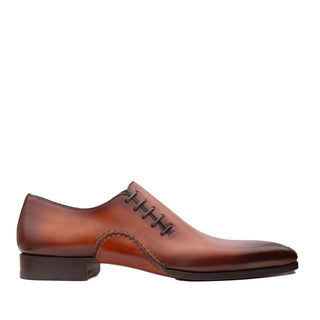 Magnanni 15024 Abrahan Men's Shoes Cognac Calf-Skin Leather Whole-Cut Oxfords (MAGS1135)-AmbrogioShoes