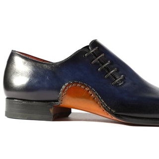 Magnanni 15024 Abrahan Wind Navy Calf-Skin Leather Whole-Cut Oxfords (MAGS1001)-AmbrogioShoes