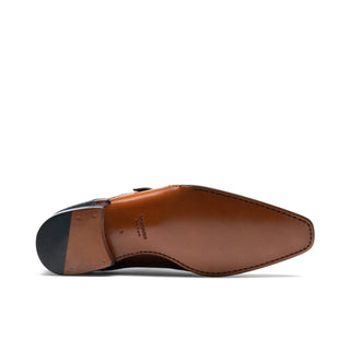 Magnanni 19616 Ondara II Two-Tone Brown Lizard Print / Calf-Skin Leather Monk-Straps Loafers (MAGS1000)-AmbrogioShoes