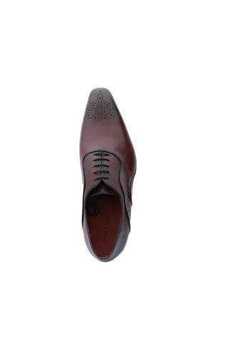 Magnanni 20120 Sanchez II Burgundy Grabado Print / Calf-Skin Leather Oxfords (MAGS1134)-AmbrogioShoes