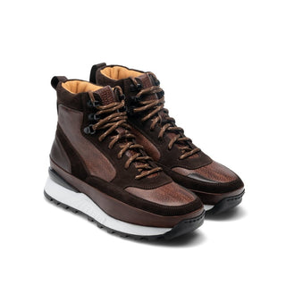 Magnanni 22212 Bodhi Tri-Tone Brown Suede / Calf-Skin Leather Boots (MAGS1012)-AmbrogioShoes