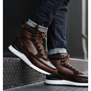 Magnanni 22212 Bodhi Tri-Tone Brown Suede / Calf-Skin Leather Boots (MAGS1012)-AmbrogioShoes