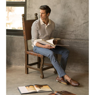 Magnanni 22702 Herrera Brown Woven Leather Slip-On Loafers (MAGS1009)-AmbrogioShoes