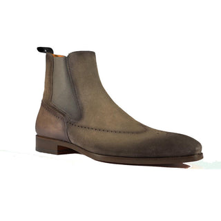 Magnanni 23501 Safari Gray Suede / Patina Leather Chelsea Boots (MAGS1086)-AmbrogioShoes