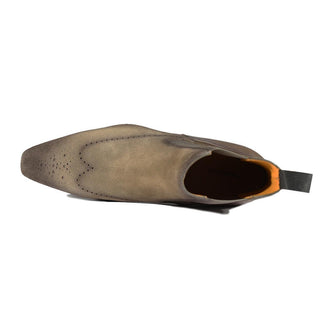 Magnanni 23501 Safari Gray Suede / Patina Leather Chelsea Boots (MAGS1086)-AmbrogioShoes