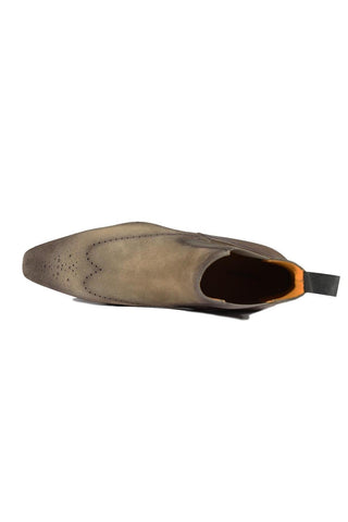 Magnanni 23501 Safari Gray Suede / Patina Leather Chelsea Boots (MAGS1086)-Dellamoda