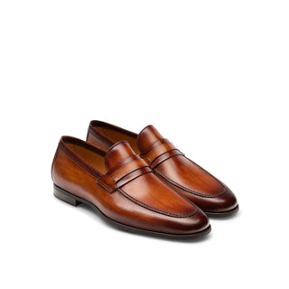 Magnanni 23822 Daniel Brown Calf-Skin Leather Penny Loafers (MAGS1008)-AmbrogioShoes