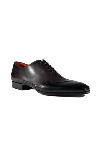 Magnanni 23869 Black & Gray Patina Leather Oxfords (MAGS1088)-AmbrogioShoes