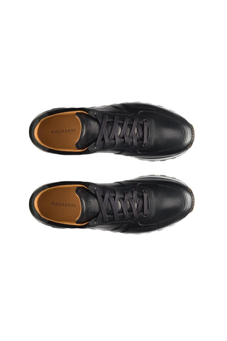 Magnanni 23961 Arco Black Leather Casual Sneakers (MAGS1103)-Dellamoda