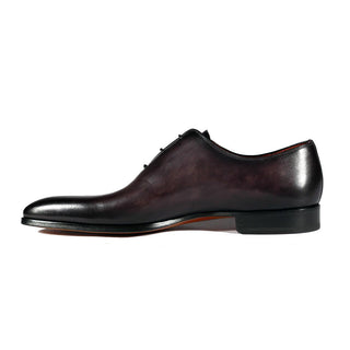 Magnanni 24133 Black & Gray Patina Leather Whole-cut Oxfords (MAGS1089)-AmbrogioShoes