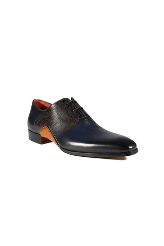 Magnanni 24133 Navy & Gray Patina Leather Whole-cut Oxfords (MAGS1093)-Dellamoda