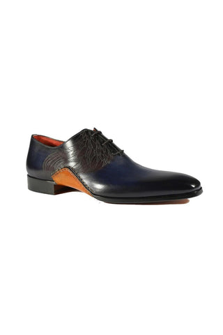 Magnanni 24133 Navy & Gray Patina Leather Whole-cut Oxfords (MAGS1093)-Dellamoda