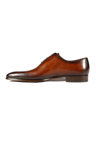 Magnanni 24133 Tobacco & Red Patina Leather Whole-cut Oxfords (MAGS1094)-AmbrogioShoes