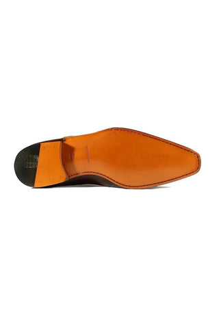 Magnanni 24133 Tobacco & Red Patina Leather Whole-cut Oxfords (MAGS1094)-Dellamoda