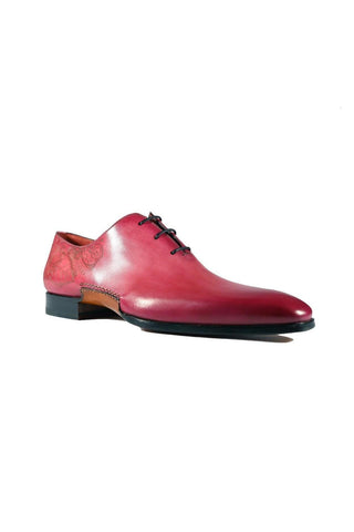 Magnanni 24140 Flamenco Pink Patina Leather Whole-Cut Oxfords (MAGS1096)-Dellamoda
