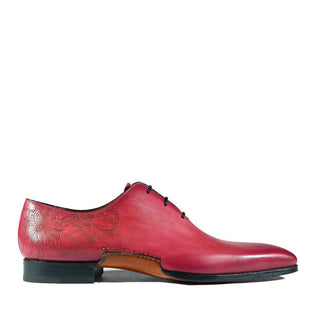 Magnanni 24140 Flamenco Pink Patina Leather Whole-Cut Oxfords (MAGS1096)-AmbrogioShoes