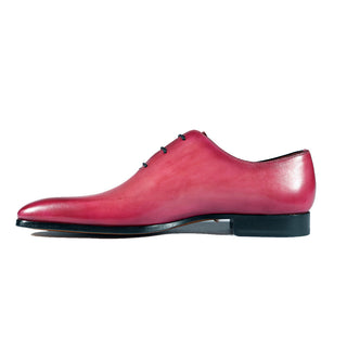 Magnanni 24140 Men's Shoes Flamenco Pink Patina Leather Whole-Cut Oxfords (MAGS1096)-AmbrogioShoes