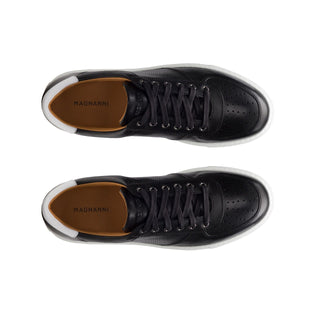 Magnanni 24425 Griffith Lo Black Calf-Skin Leather Casual Sneakers (MAGS1084)-AmbrogioShoes