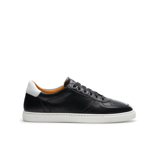 Magnanni 24425 Griffith Lo Black Calf-Skin Leather Casual Sneakers (MAGS1084)-AmbrogioShoes