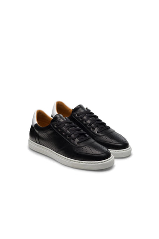 Magnanni 24425 Griffith Lo Black Leather Casual Sneakers (MAGS1084)