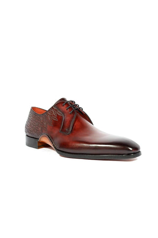 Magnanni 24834 Hayos Burgundy Laser Embossed / Leather Derby (MAGS1123)-Dellamoda