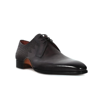 Magnanni 24834 Hayos Gray Laser Print / Calf-Skin Leather Derby (MAGS1132)-AmbrogioShoes