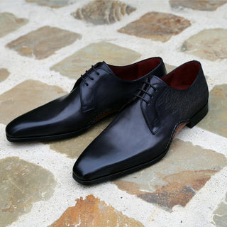 Magnanni 24834 Hayos Gray Laser Print / Calf-Skin Leather Derby (MAGS1132)-AmbrogioShoes