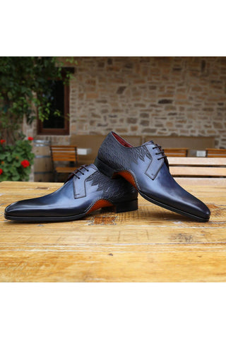Magnanni 24834 Hayos Navy Laser Embossed / Calf-Skin Leather Derby (MAGS1133)