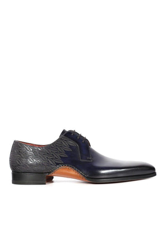 Magnanni 24834 Hayos Navy Laser Embossed / Calf-Skin Leather Derby (MAGS1133)