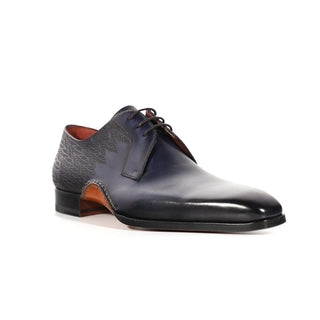 Magnanni 24834 Hayos Navy Laser Print / Calf-Skin Leather Derby (MAGS1133)-AmbrogioShoes